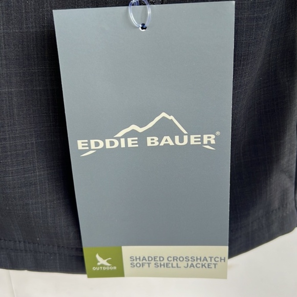 Eddie Bauer Mens Shaded Crosshatch Shell Jacket Size L‎ Black EB532 - Picture 6 of 8